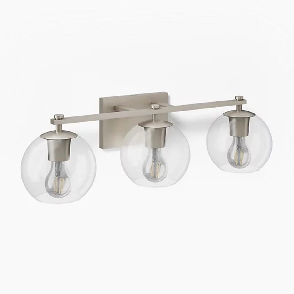 Kohler Orime Three-Light Globe Glass Sconce Brushed Nickel